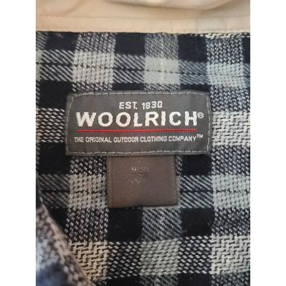 Woolrich blue grey plaid cotton long sleeve button down shirt - 2XL / XXL